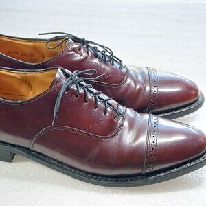 Johnston & Murphy Aristocraft Burgundy Leather Cap Toe Oxfords Mens 10 Good Cond